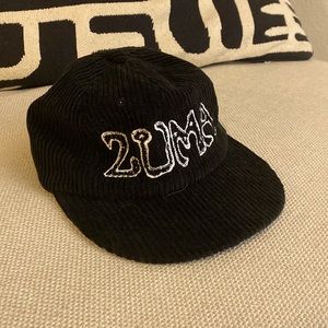 worn spiral “zuma” embroidered corduroy hat - navy